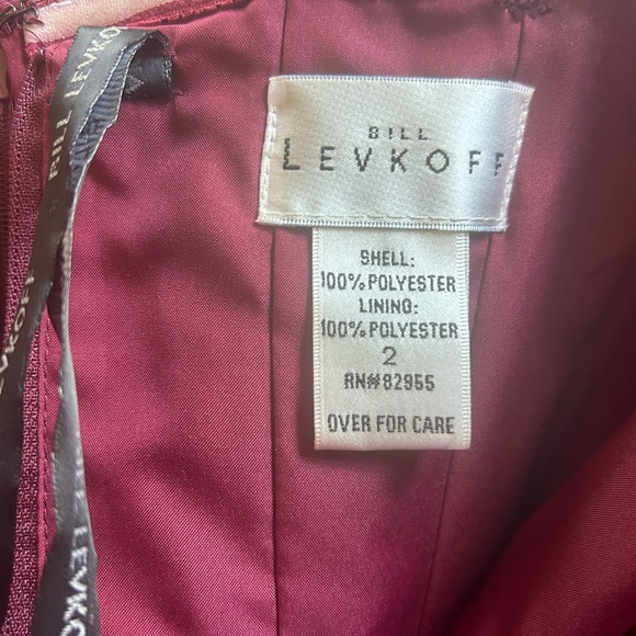 Bill Levkoff strapless formal dress in burgundy - Picture 3 of 4